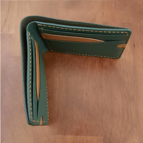 Ví nam da bò handmade cao cấp màu xanh lá đẹp Kalanos KBN840-Xanhl