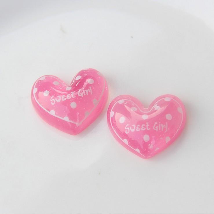 Chuyên Charm * Charm trái tim trong suốt cho các bạn làm Epoxy, Jibbitz, vỏ ốp điện thoại, slime, DIY