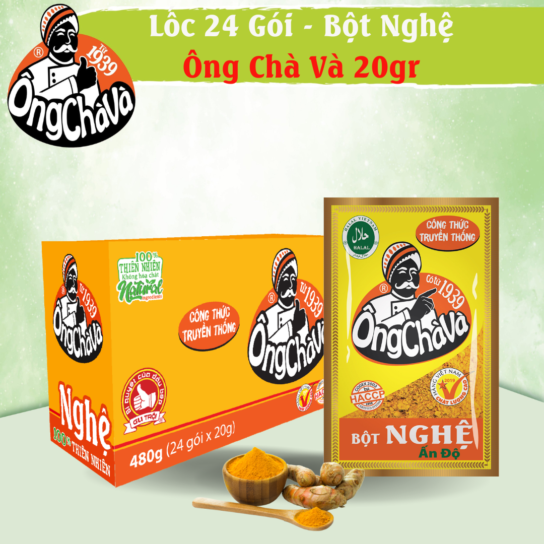 Lốc 24 Gói Bột Nghệ Ông Chà Và 20g