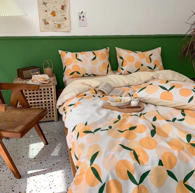 Set Cotton Living Hàng Nhập Khẩu Cao Cấp 100% cotton Trái Cam Vàng Trong BST HELLO SUMMER