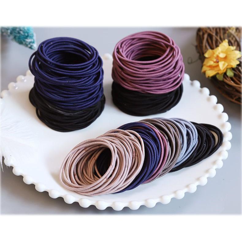 Set 100 sợi thun cột tóc hàn quốc