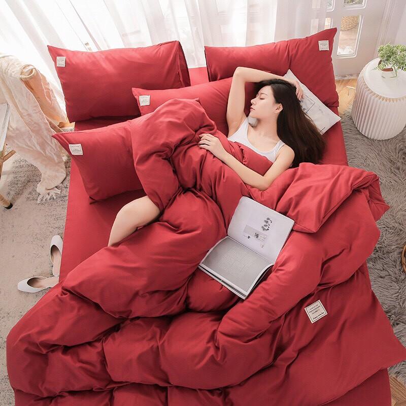 Bộ Set Chăn Ga Gối Cotton Tici Cao Cấp Phong Cách Hàn Quốc Đủ Size Đủ Màu CÓ CHĂN CHẦN BÔNG - KO VỎ ÔM