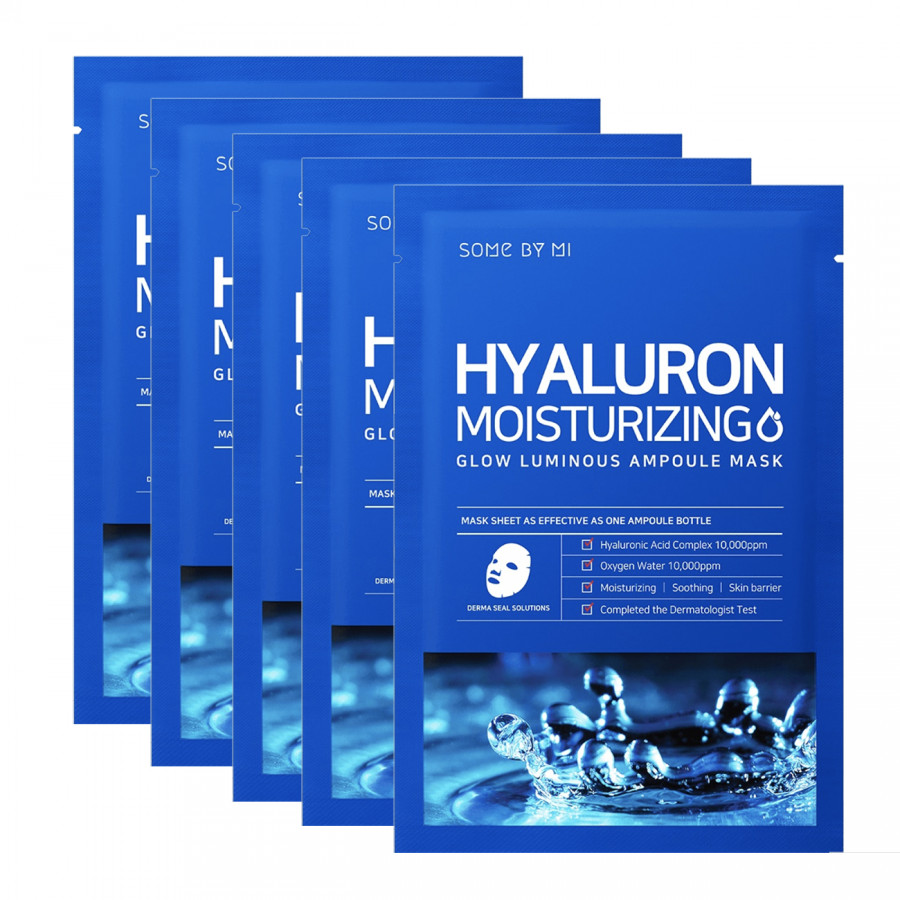 Combo 5 Mặt Nạ Giấy Bổ Sung Dưỡng Chất Dưỡng Ẩm, Cấp Nước Some By Mi Hyaluron Moisturizing Mask Sheet 25ml x5