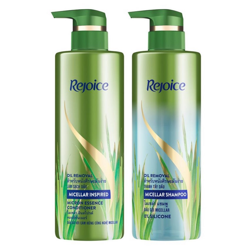 Combo Gội Xả Rejoice Micellar Làm Sạch Dầu 480ml