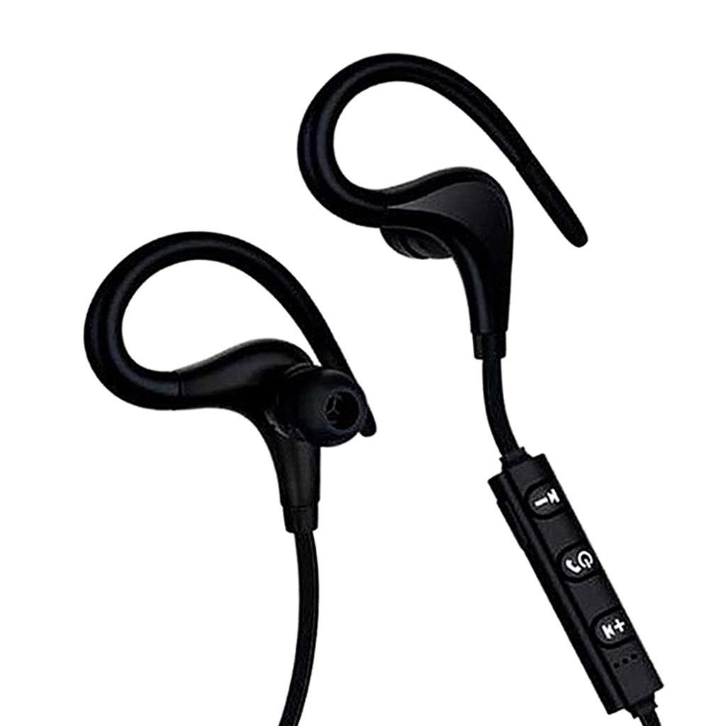 Bluetooth Earphones Sports Headset Earbuds with Noise Cancelling Black