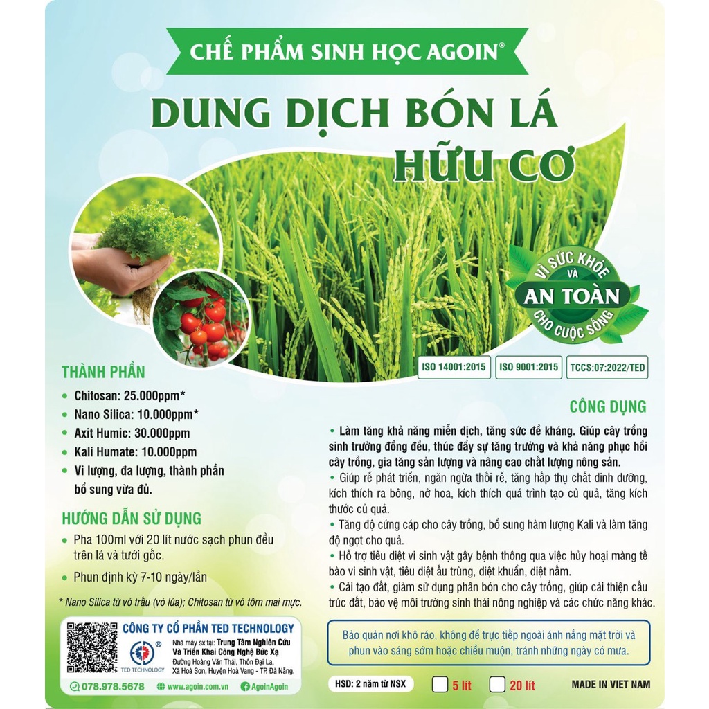 Dung Dịch Bón Lá Hữu Cơ Bổ Kali Cho Cây Trồng Thúc Đẩy Sự Tăng Trưởng Kích Thích Ra Bông, Nở Hoa
