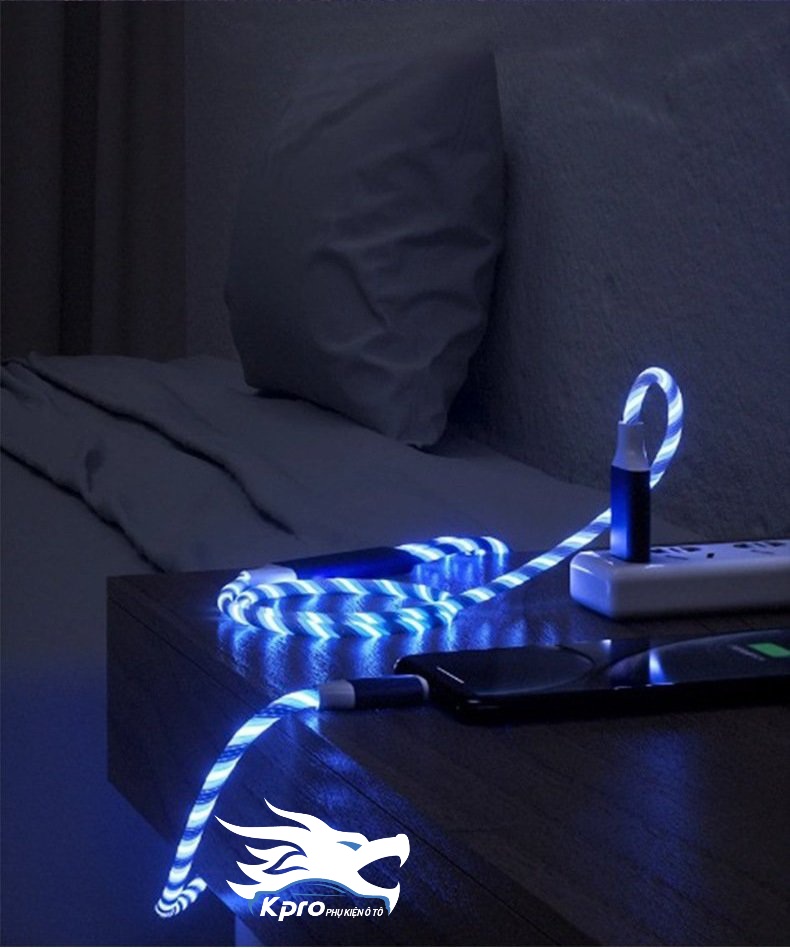 Dây sạc, cáp sạc đèn led chuyển động 3 đầu sạc sửa dụng trên ô tô, xe hơi - Hàng Kpro chất lượng cao