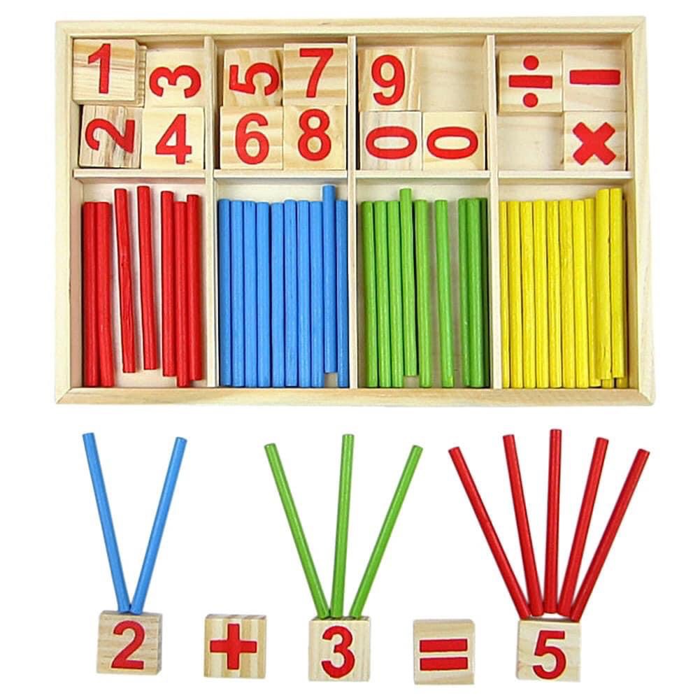 Bộ Que Tính Bằng Gỗ Giúp Bé Làm Quen Phép Tính