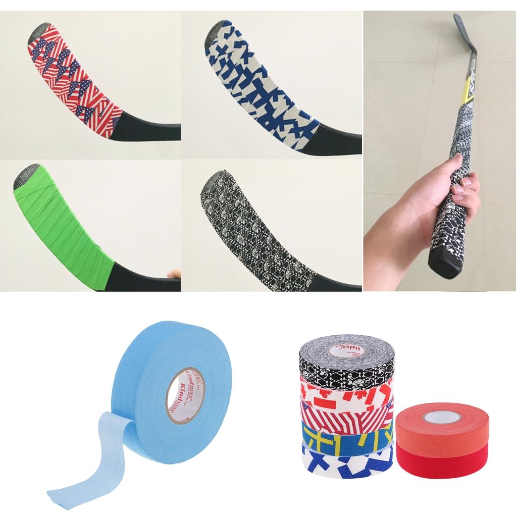 Cloth Hockey Stick Handle Sticky Grip Tape Ice Hockey Wrap Blue White