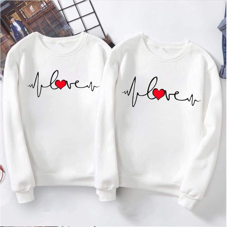 ÁO NỈ TAY DÀI , ÁO ĐÔI THỜI TRANG