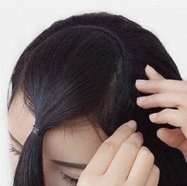 Tóc kẹp chữ u 3/4 đầu️- hình thật-U 02-tặng lược