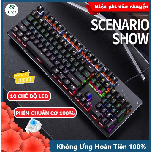 Bàn Phím Cơ Máy Tính Chơi Game XSmart H650 Có 10 Chế Độ Led RGB Khác Nhau Chiến Mọi Tựa Game Trên PC Như Pubg, LOL - Hàng Chính Hãng