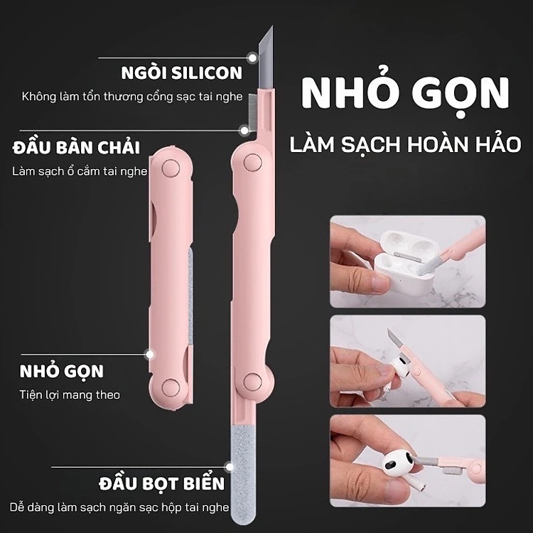 Bộ Dụng Cụ Vệ Sinh Tai Nghe, Bàn Phím Máy Tính Đa Năng 7 Trong 1, Nhỏ Gọn, Tiện Lợi