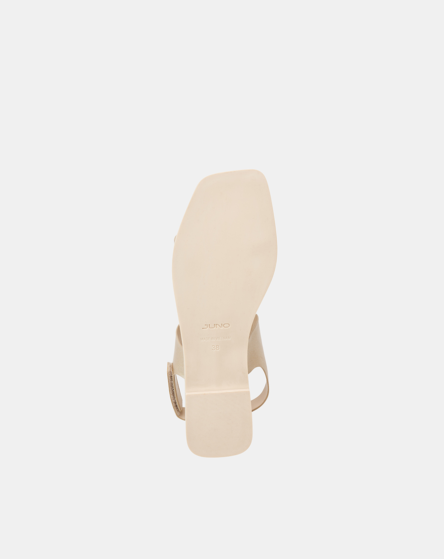 Giày Sandal Nữ 1cm Thời Trang JUNO Đế Bệt Quai Ngang Phối Khóa Trang Trí SD01137