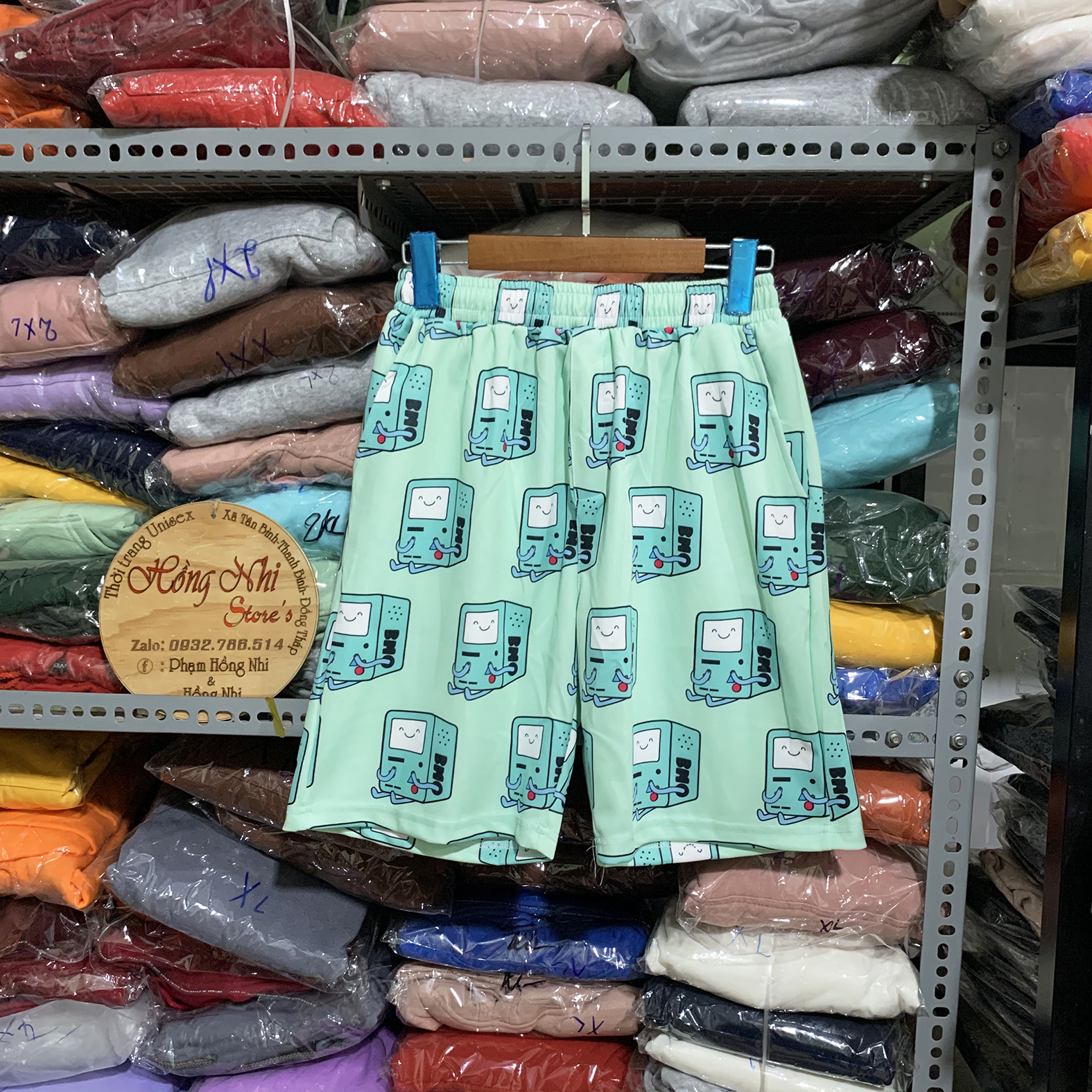 Quần Short Cartoon Unisex Hình Hộp Bmo - Quần Đùi Hoạt Hình Siêu Cute - MM