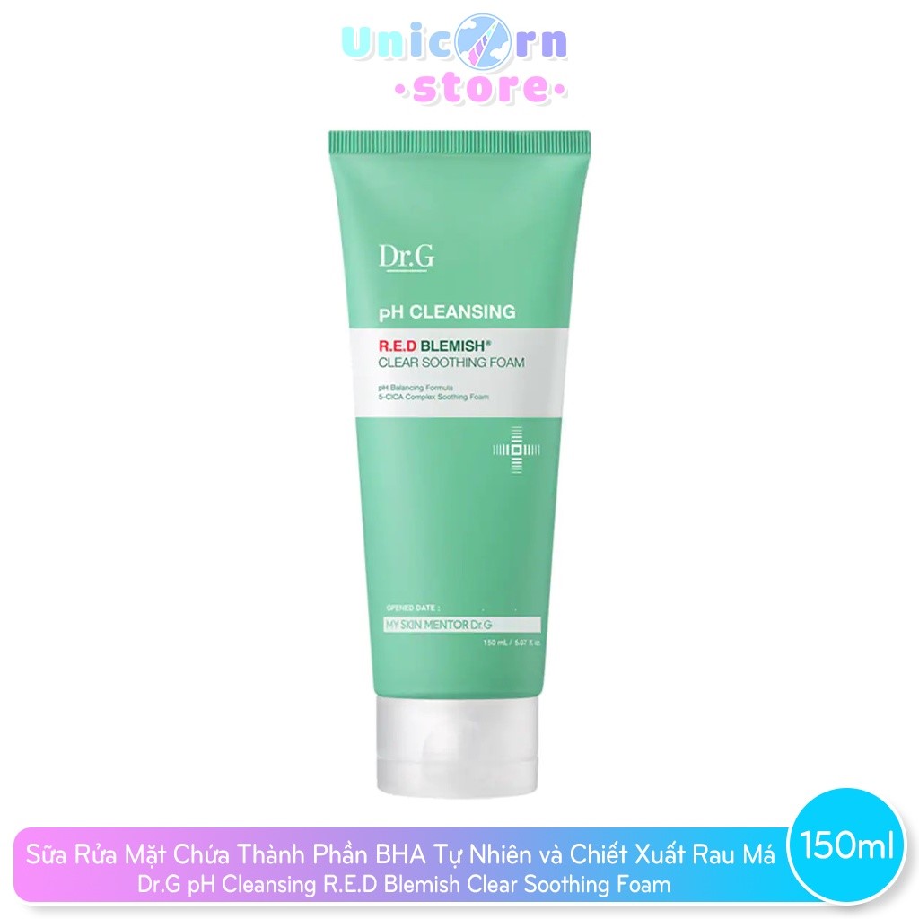 Sữa Rửa Mặt Dành Cho Da Mụn, Nhạy Cảm Dr.G pH Cleansing R.E.D Blemish Clear Soothing Foam 150ml