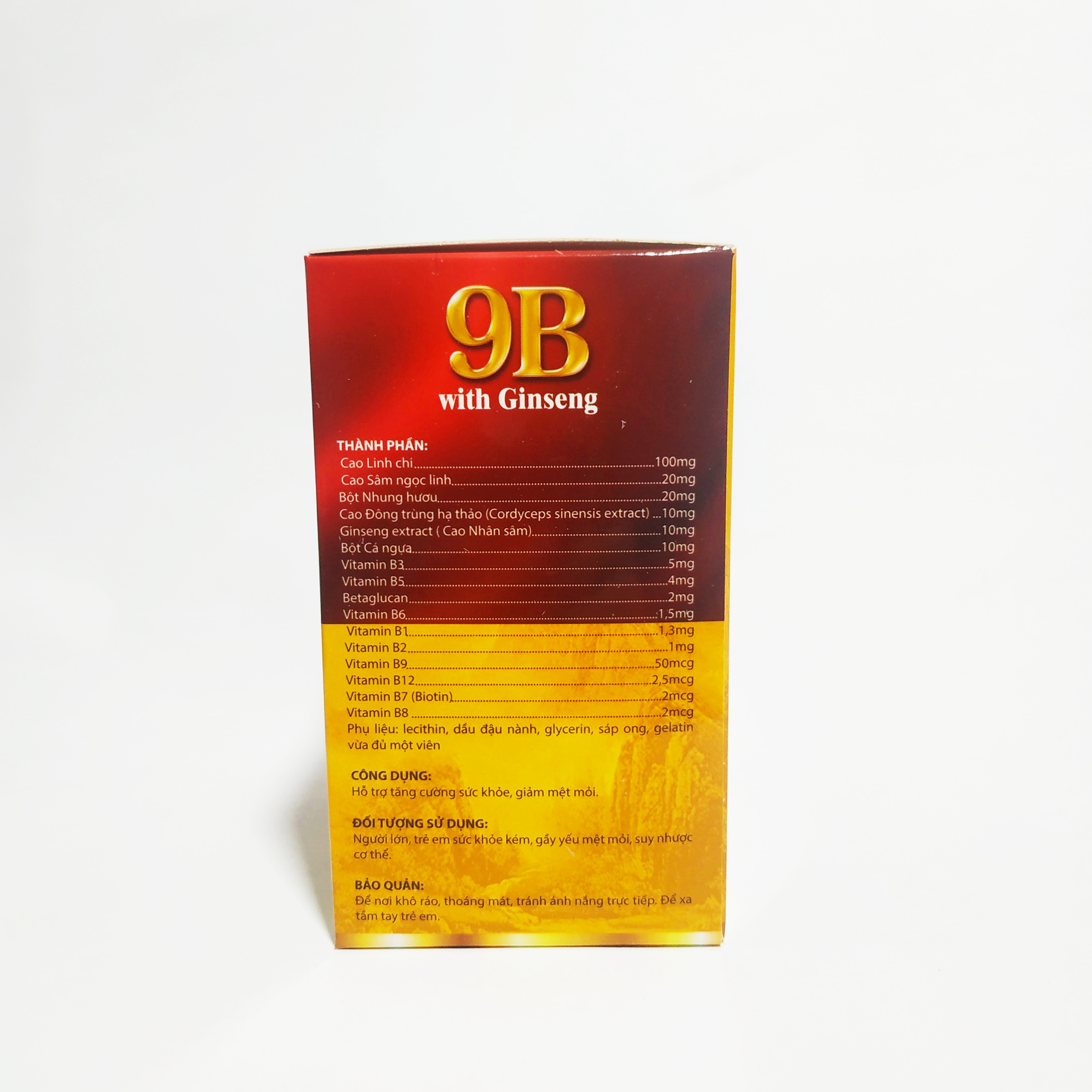Viên Bổ Nhân Sâm 9B With Ginseng – Bổ Sung Các Vitamin Nhóm B, Bồi Bổ Cơ Thể, Nâng Cao Thể Lực Và Trí Lực - Hộp 100 Viên