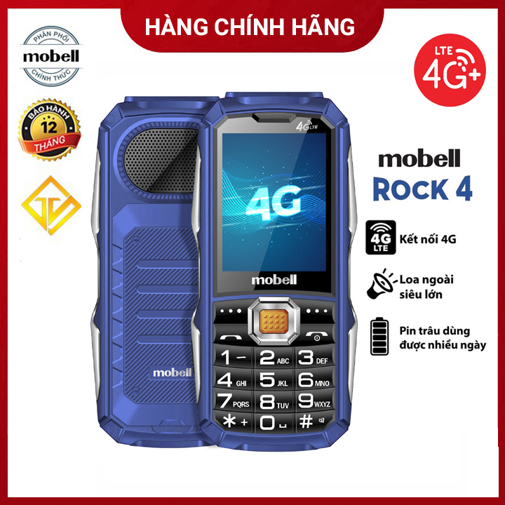 Điện thoại Mobell Rock 4 4G , Pin 3250mah , Loa Siêu lớn - Hàng chính hãng