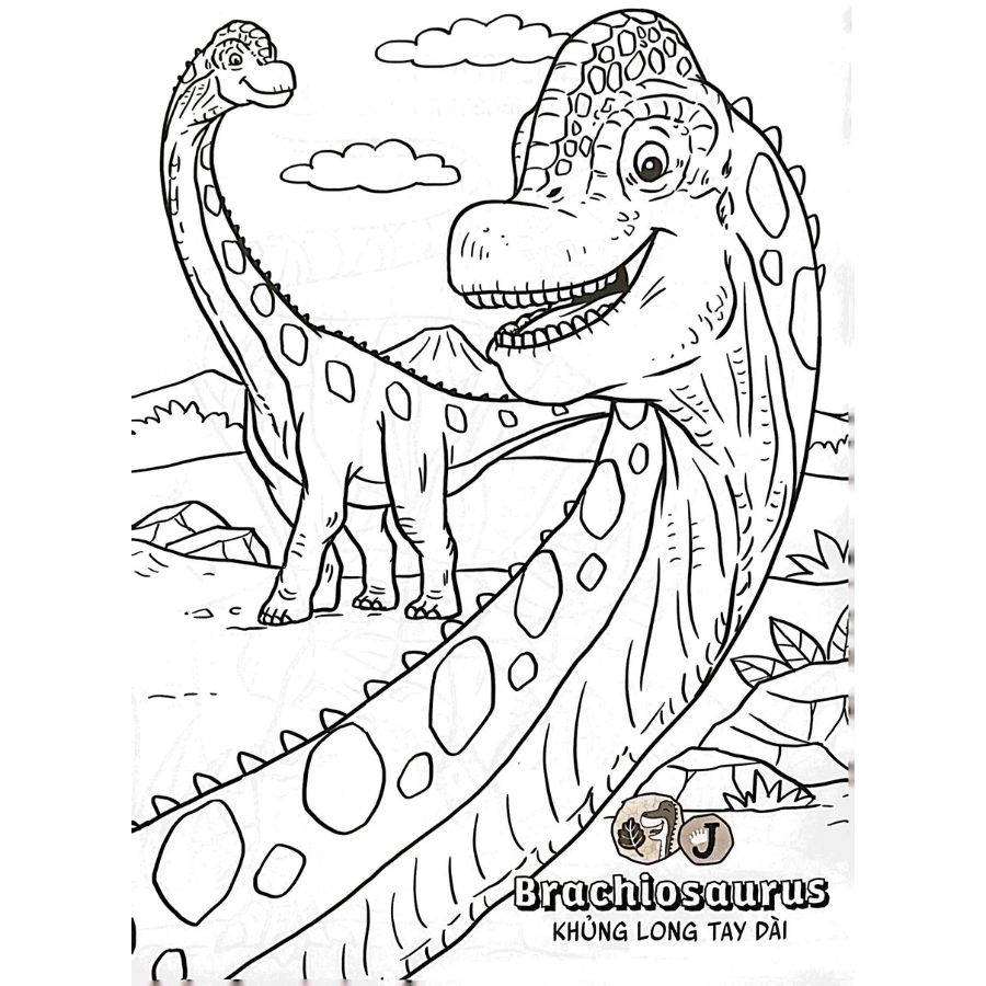 Sách Bé học - bé chơi - Tô màu vương quốc khủng long