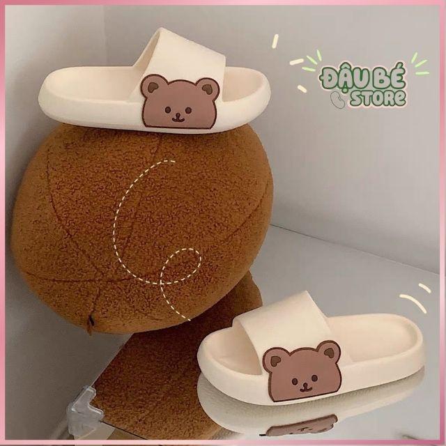 Dép lê nữ quai ngang đế bánh mì hình gấu Ulzzang xinh xắn - dép lê nữ sang chảnh,dép thời trang -DAUBE-D041