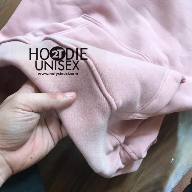 Áo Hoodie Unisex 2T Store H12 Hồng Ruốc