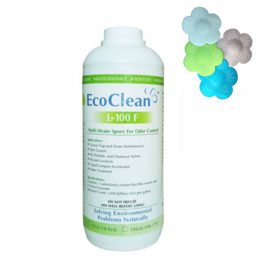 EcoClean FOG - Vi Sinh Xử Thông Tắc Dầu Mỡ, Bảo Trì Đường Ống, Hiệu Quả Lâu Dài - Tối ưu cho hộ gia đình - Chai 1L