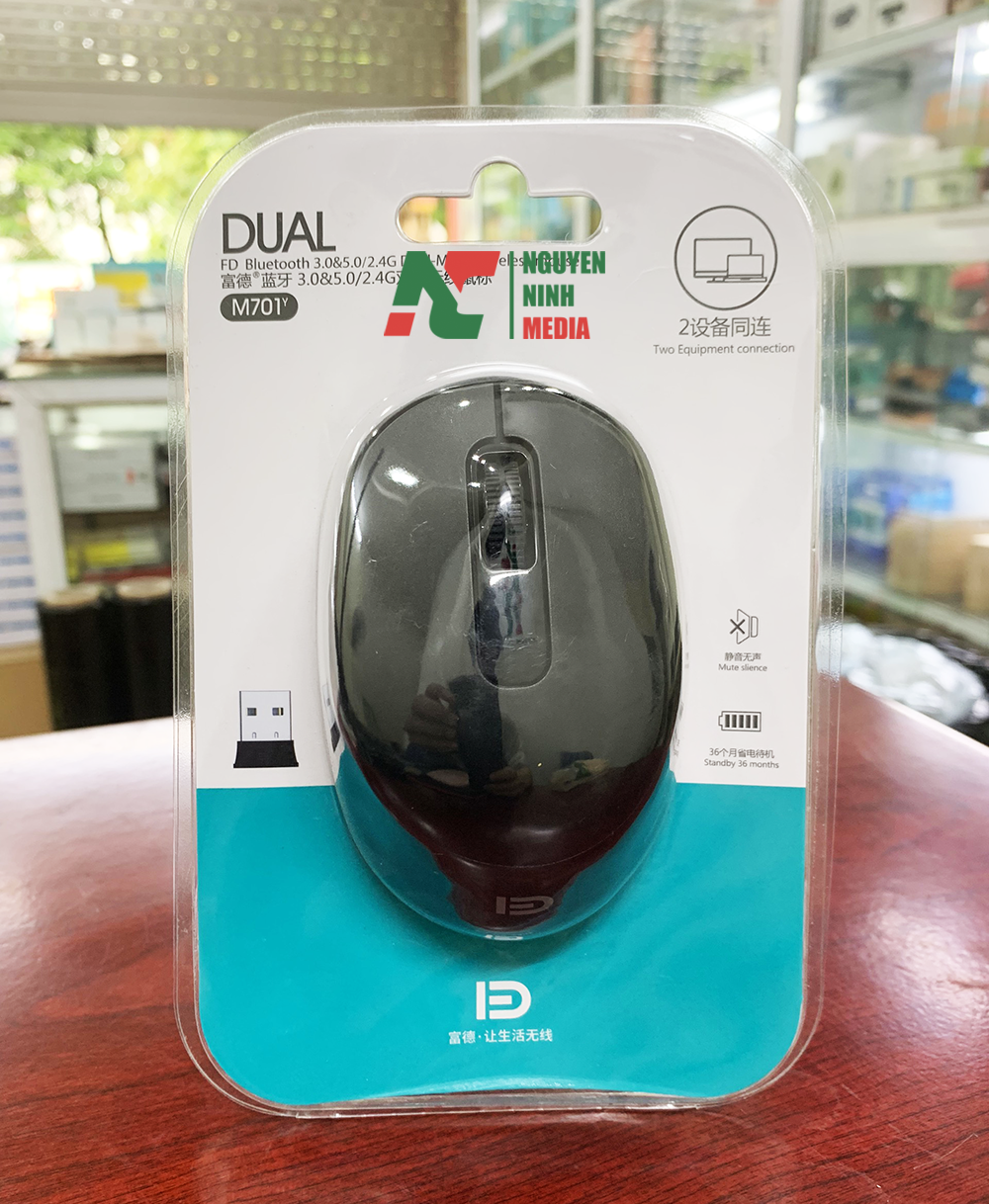 Chuột Không Dây Forter M701y Dual Mode - 2 Chế Độ Wireless + Bluetooth - Hàng Chính Hãng