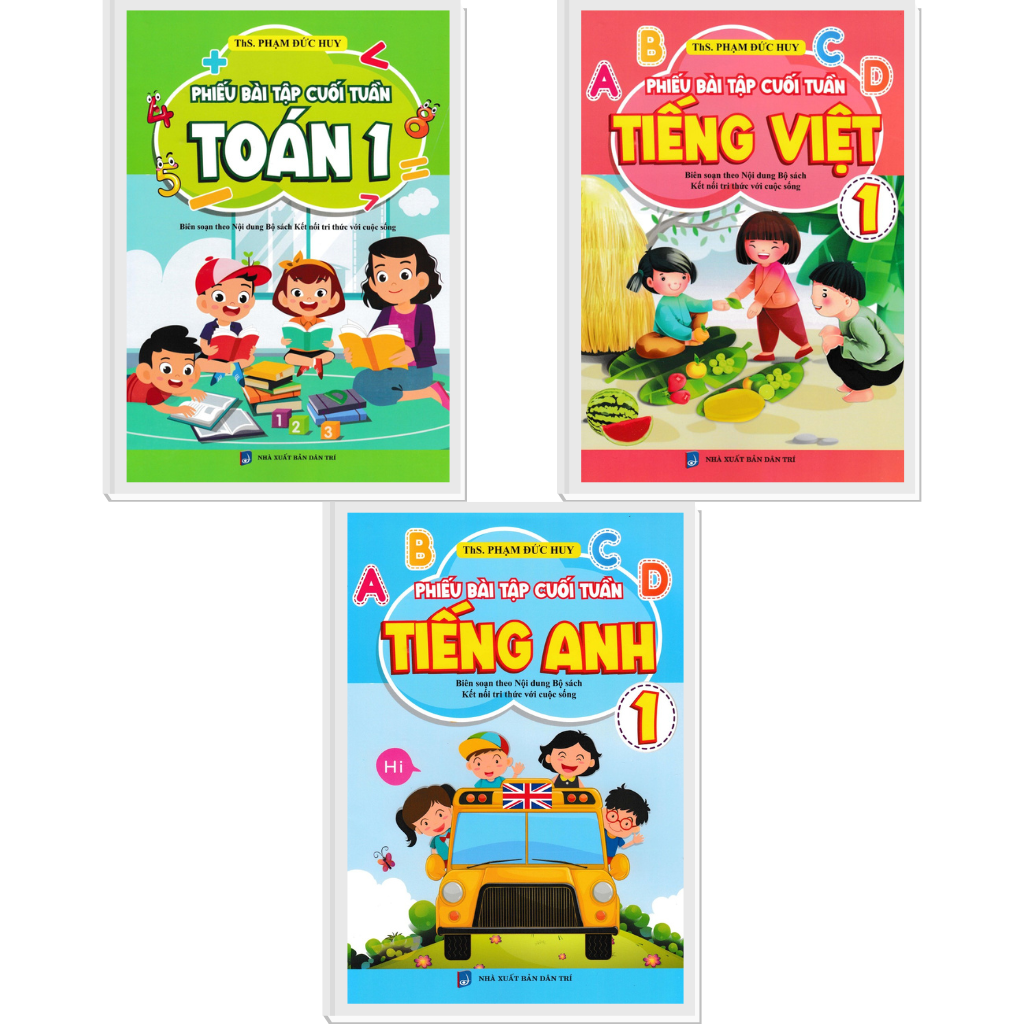 COMBO PHIẾU BÀI TẬP CUỐI TUẦN TOÁN 1: TOÁN + TIẾNG VIỆT + TIẾNG ANH