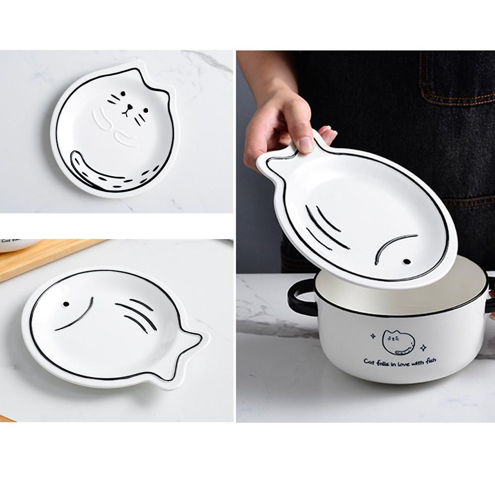 Tô mì có nắp, tô canh, bát mì ramen gốm sứ hình con mèo PUSHEEN – phong cách Nhật Bản cao cấp nhập khẩu