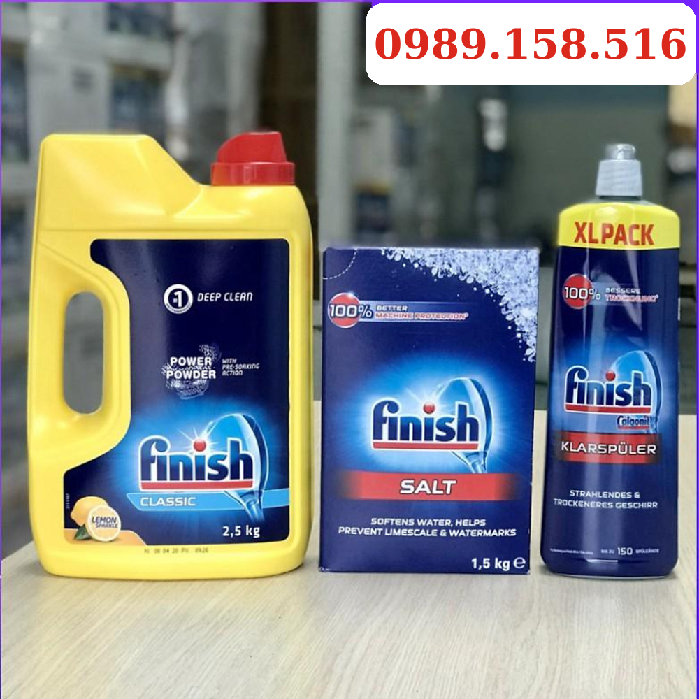 Combo Finish: Bột 2,5kg + Muối 1,5kg + Bóng 750ml