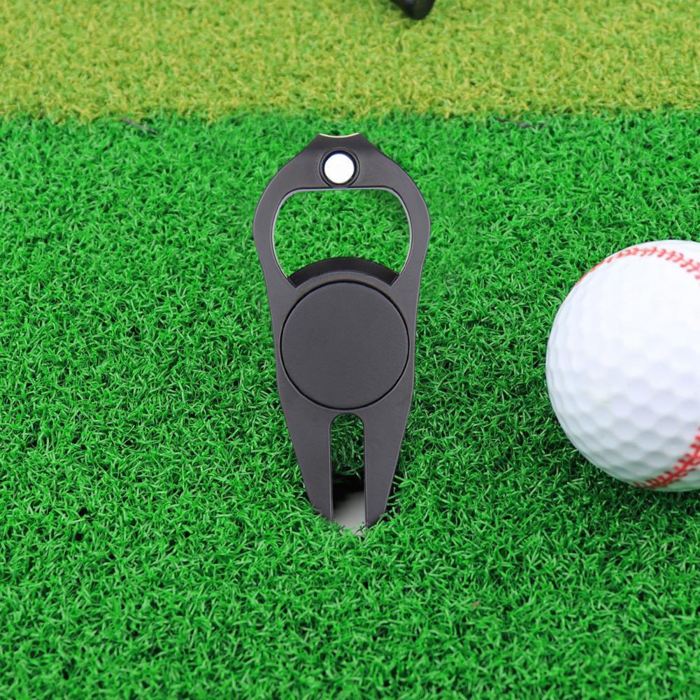 Công cụ golf divot dễ dàng vận hành hợp kim đa chức năng đặt công cụ sửa chữa golf màu xanh lá cây Color: Black
