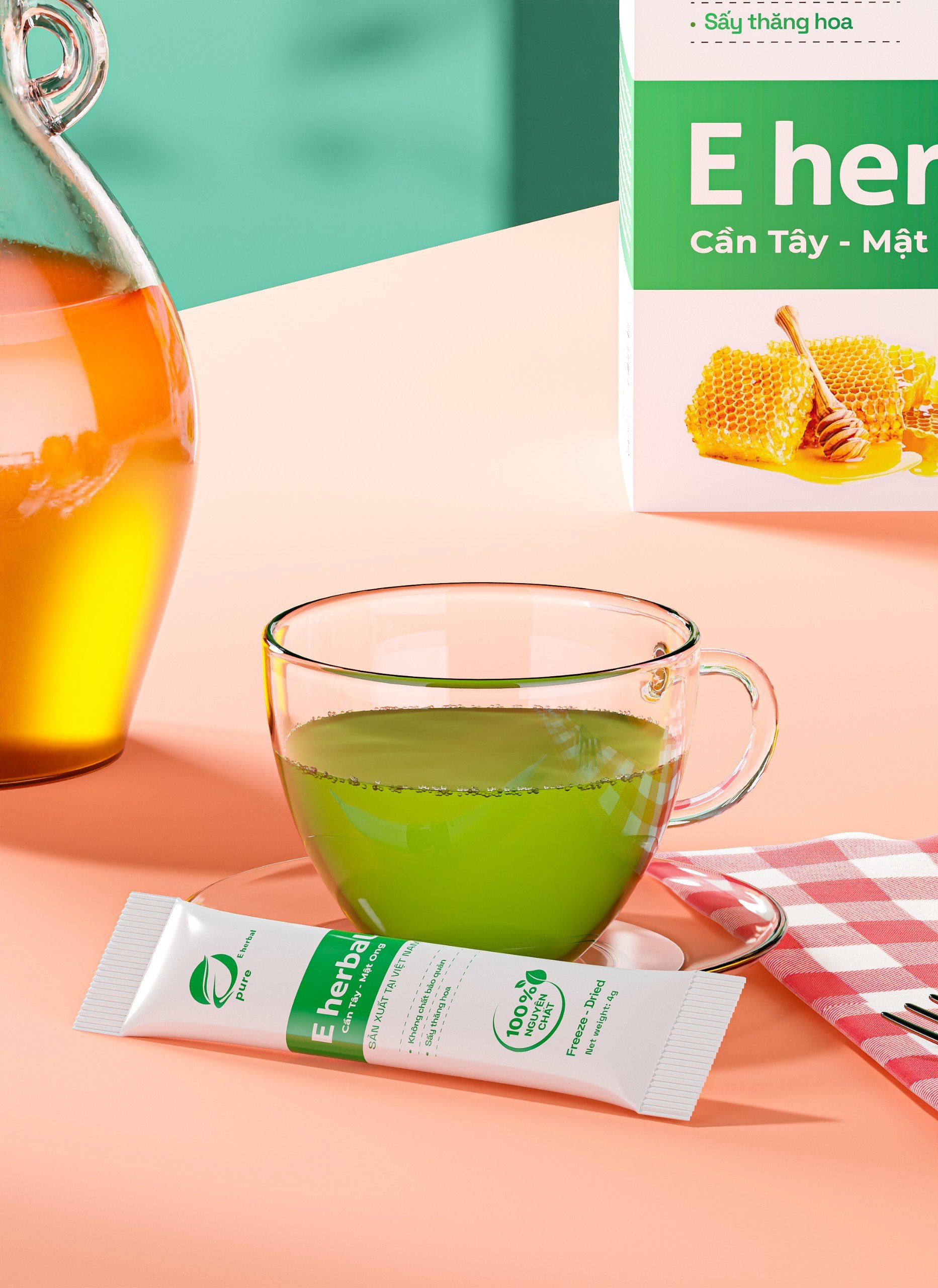 Bột cần tây mật ong (hộp 15 gói x 4gam/gói)