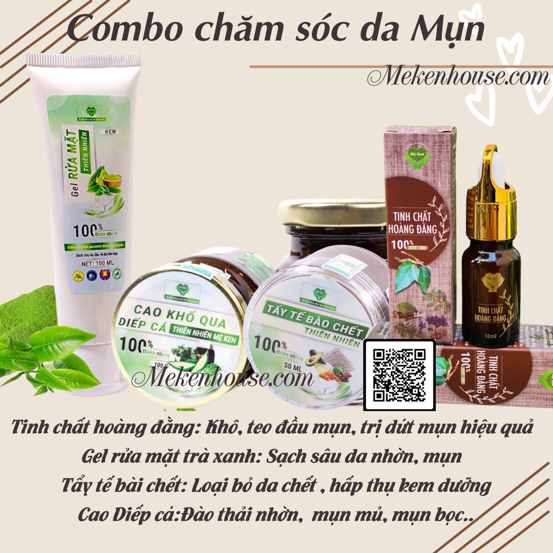 Tinh Chất Hoàng Đằng MẸ KEN 10ml- Serum mụn (bọc, mủ, sưng, viêm, dị ứng...)