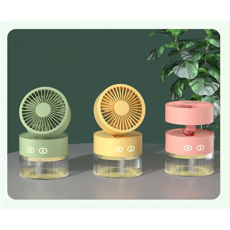 JIASHI Quạt Làm Mát mini Để Bàn Có Đèn Ngủ Và Phun Sương Điều Chỉnh Được Hàng nhập khẩu