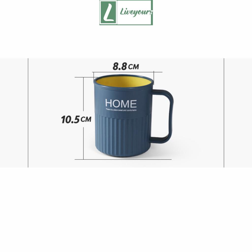 Cốc Đánh Răng Chữ HOME Có Quai Cầm Cao Cấp - Cóc Đựng Nước