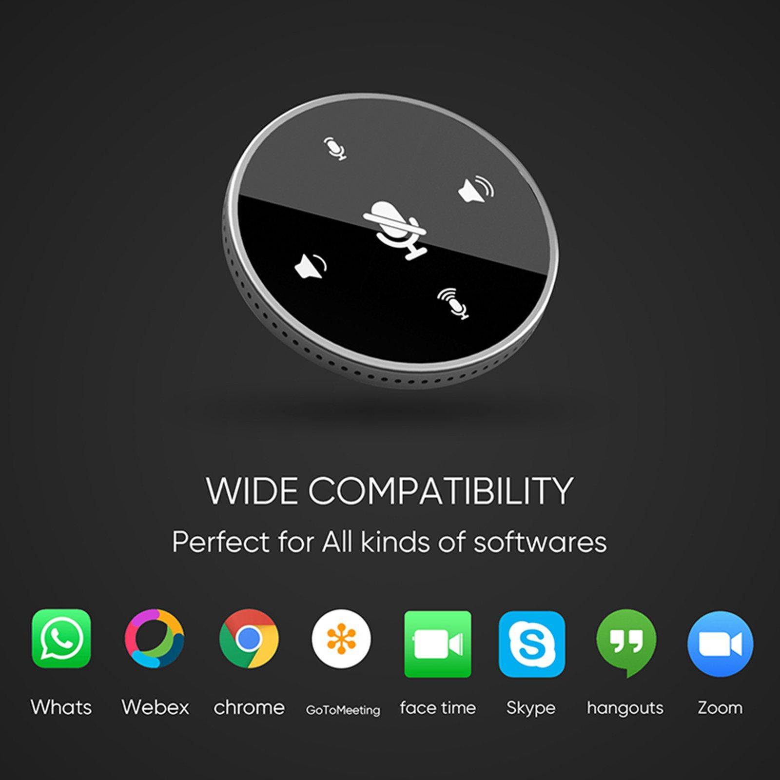 2Pcs USB Conference Microphone w/Speaker Mic w/ Mute for Desktop Computerk