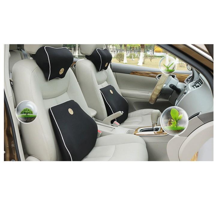 Gối tựa đầu ô tô chất liệu cao su non hoạt tính 100% cao cấp DC-514 - 2 màu: Đen và Kem
