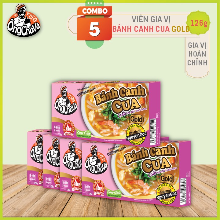 Combo 05 Hộp Viên Gia Vị Bánh Canh Cua Ông Chà Và 126g