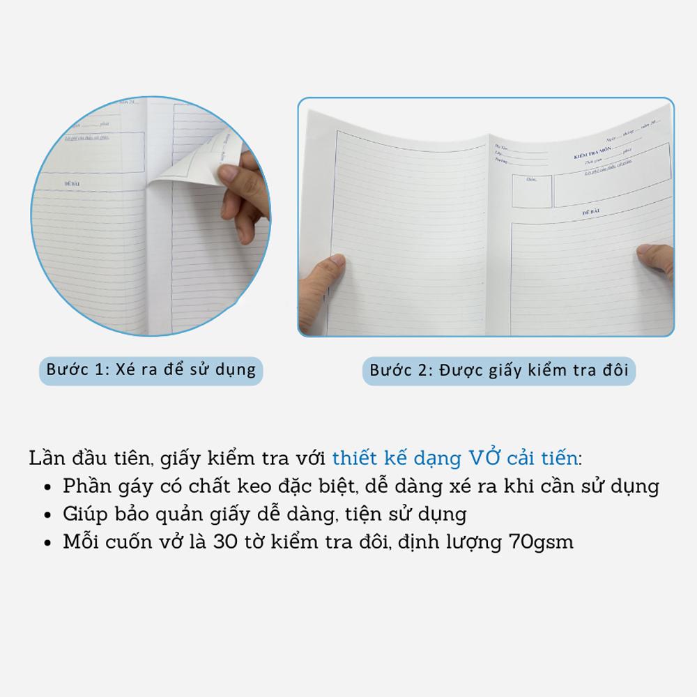 Giấy Kiểm Tra Kẻ 4 Ly Ngang Dạng Vở A5 - Campus TPN-A5LY30 (30 Tờ Đôi)