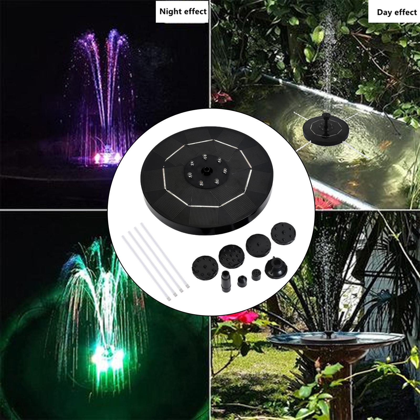 Solar Bird Bath Fountain Pump with 6 Nozzle for Landscape Pool Bird Bath