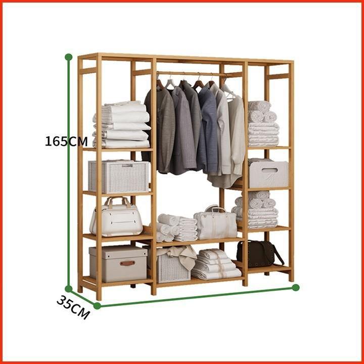 Tủ treo quần áo gỗ tre cao cấp 165cm X 145cm