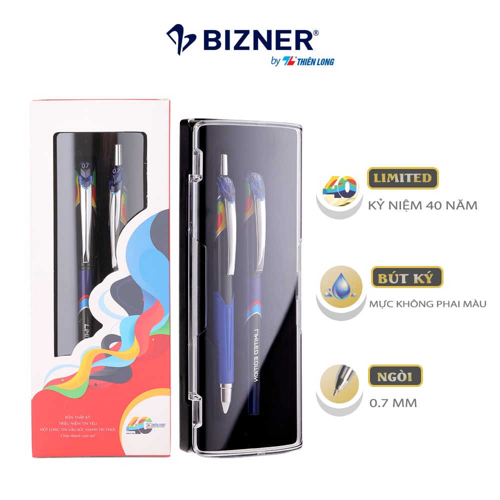 Bộ 2 Bút gel Thiên Long Bizner BIZ-KIT20/40years - Bút ký không phai màu