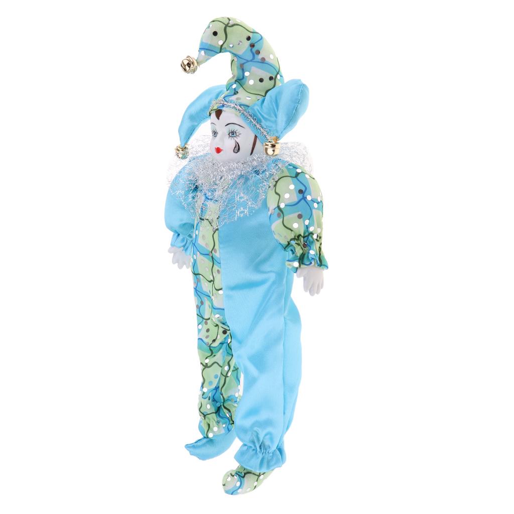 30CM Italian Doll Porcelain Clown Figures Artware Fit for Valentine Gift, for Home Office Display Decor Ornaments