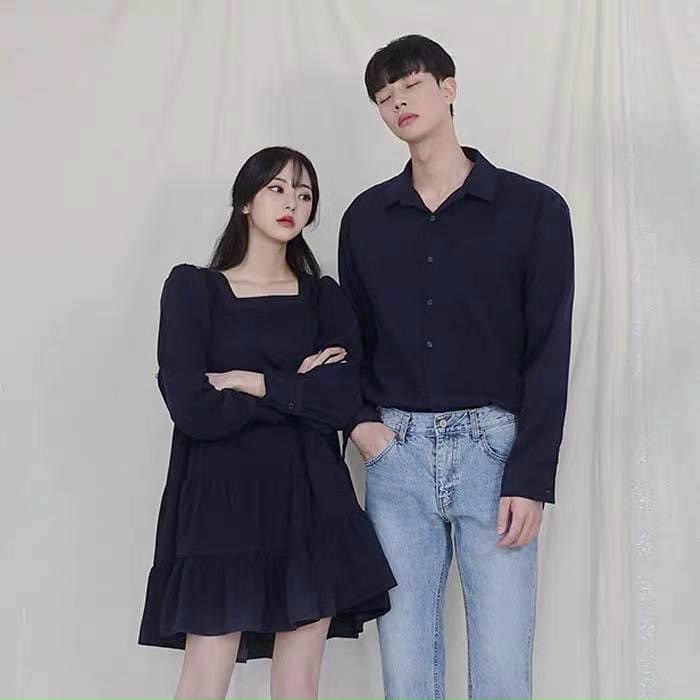 Set đồ đôi nam nữ váy áo dáng xòe Couple Tina 1 - AV006