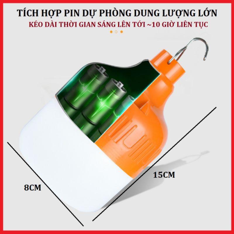 Bóng đèn led sạc tích điện sử dụng 6 đến 8 giờ công tắc 3 chế độ sáng