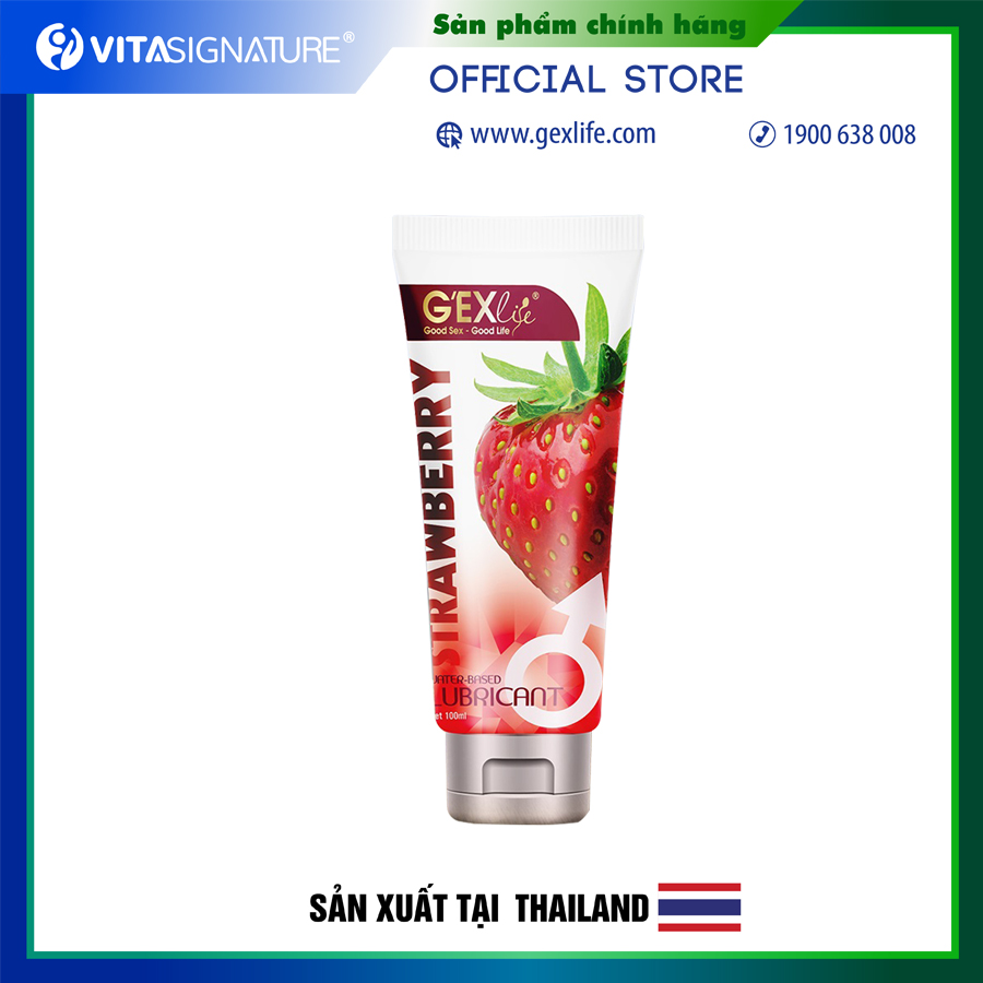 Gel bôi trơn Strawberry - G'exlife - Mùi dâu- Tuýp 100ml