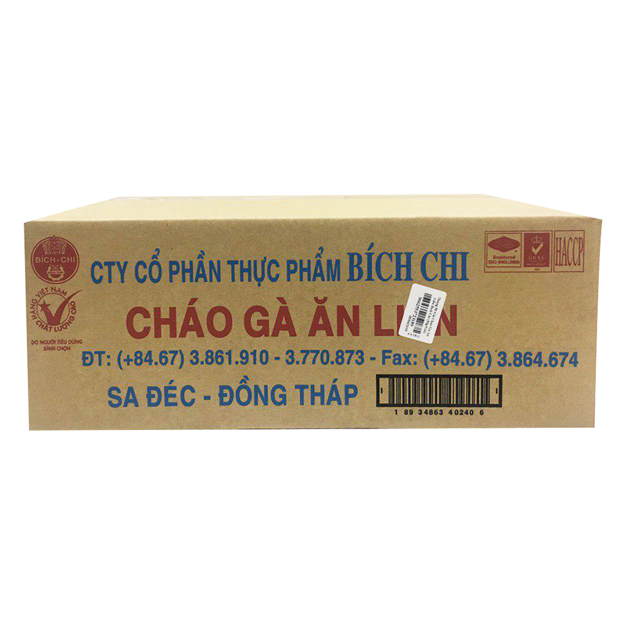 Thùng 50 Gói Cháo Gà Ăn Liền Bích Chi (50g/Gói)