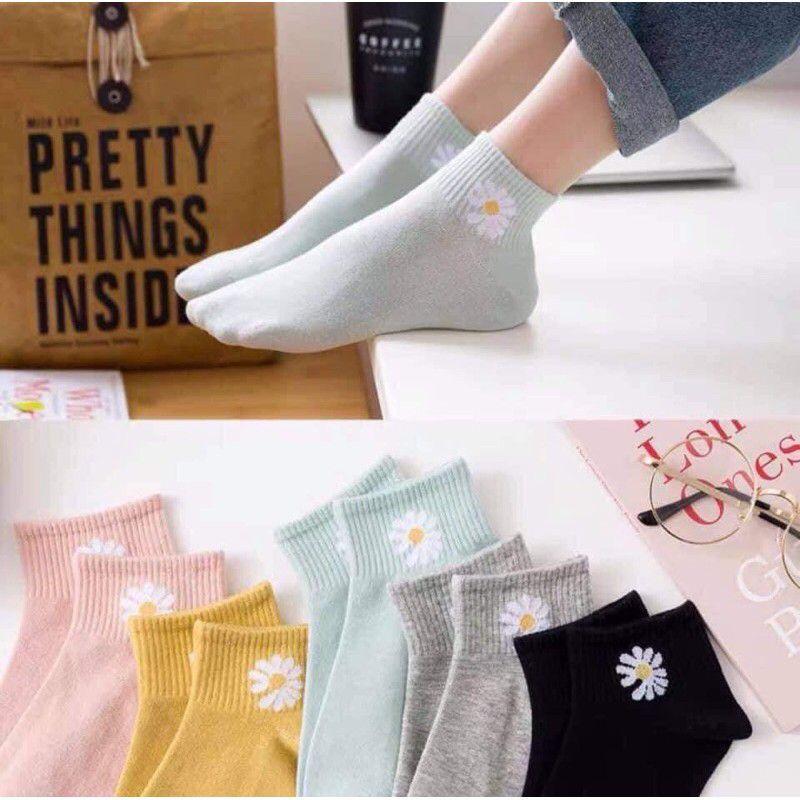 Set 10 Đôi Tất Hè Hoa Cúc Cổ Ngắn, Tất Hoa Cúc Siêu Cute, Thiết kế tinh tế cực kỳ đáng yêu, trẻ trung