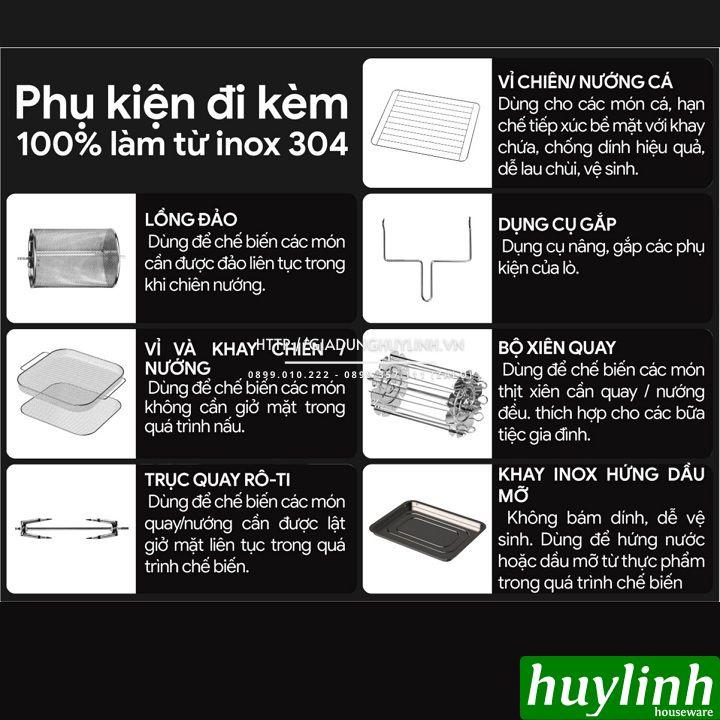 Nồi chiên không dầu điện tử 2Good Vortex S20 - Dung tích14.5 lít - Tặng găng tay - 16 chức năng - Hàng chính hãng