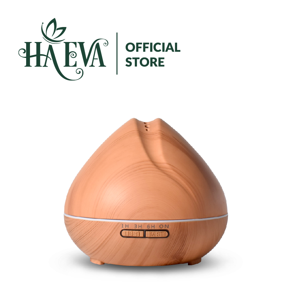 Máy xông tinh dầu cao cấp Búp Sen HAEVA dung tích 300ml, chức năng hẹn giờ giúp khử mùi, kháng khuẩn, tạo độ ẩm